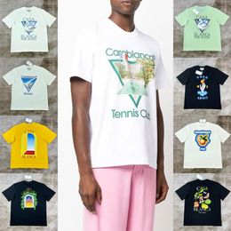 Mens Designer T camisetas de luxo Men Casablanca Camisa de luxo para homens top tee de grande porte Casablanc camise