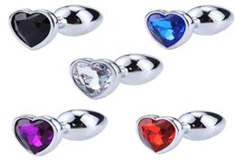 Anal Plug Mini Sex Toys Crystal Jewelry Butt Plug Heartshaped Metal Unisex Adult Store Sex Shop X04013300287