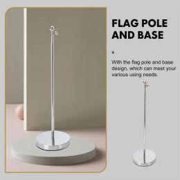 Accessories Wearresistant Base Telescopic Flag Stand Miniature Kits Signage Pole Holder Stainless Steel Desktop Accessory Work Table