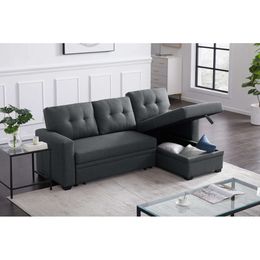 Upholstered Pull Out Sectional Sofa with Chaise Stocked the US, Delivered in 5 Days.