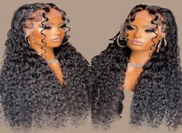 Extensions For Black Part Transparent Curly Deep Frontal Wig Peruvian Loose Water Wave Lace Front Human Hair Wigs2076526