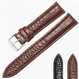 14mm 16mm 18mm 20mm Watch Strap Lizard Calf Genuine Leather Watchband Thin Soft Black Watch Band For Woman Man watches257Z