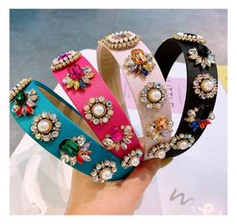 Boutique diamond girls hair sticks pearl kids headbands crystal girls designer headband rhinestone hair accessories for childrens 7057871