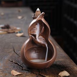 Burners Chinese Ceramic Handicrafts Cucurbit Home Decor Ornaments Waterfall Backflow Incense Burner Incense Censer