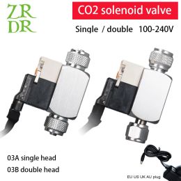 Aquariums low temperature diy co2 fish tank solenoid valve regulator, carbon dioxide solenoid valve is suitable for 110V 220V country