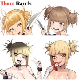 Three Ratels A714 Cartoon Car Sticker For Himiko Toga My Hero Academia Peeker Peek Anime Vinyl Stickers JDM Window Trunk Bumper2337306