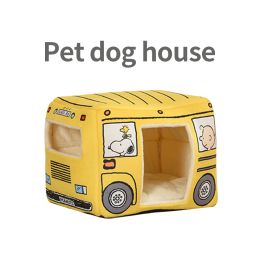 Mats Hanpanda Cartoon 3D Recreational Vehicle Shape Pet Bed Foldable Cat Sleeping Mat Removable&Washable Nonstick Hair Dog House