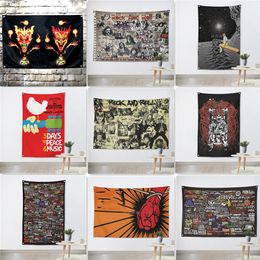 Rap Hip Hop Rock Art Poster Wall Decorative Banners Wall Hanging Flags Metal Music Art Canvas Painting Tapestry For Dorm and Room Home Decor - Best gifts for rock fans