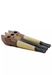 Whole New Arrival Wooden Length 145MM creative acrylic hand torch shape wood tobacco cigarette pipe DHL7058975