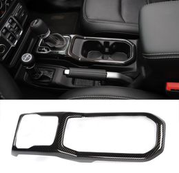 Carbon Fibre ABS Gear Shift Frame Panel Decoration Cover Fit For Jeep Wrangler JL 2018 Auto Interior Accessories9672778