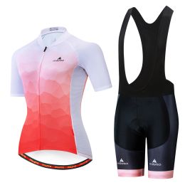 Clothings MILOTO fashion ladies bike suit summer cycling suit female mountain bike suit retro pattern breathable road bike suit