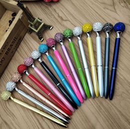 Fashion Design Small Crystal Diamond Ballpoint Pens Gem Metal Ball Pen Student Gift School Office Supplies Signature Business Pen 8771069