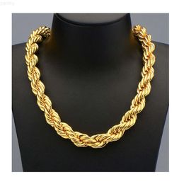 Artificial Heavy Fashion Giant Pure Stainless Steel Big Men Solid Gold Rope Chain Plated Jewellery Necklace for