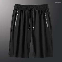 Men's Shorts Minimalist Casual Summer Solid Colour Elastic Drawstring Pocket Sports Air Conditioning Pants Loose