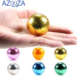 6Pcs Dia 42.7mm Metallic Plated Colored Golf Balls Fancy Match Opening Goal Gift Durable Construction For Sporting Events 240301