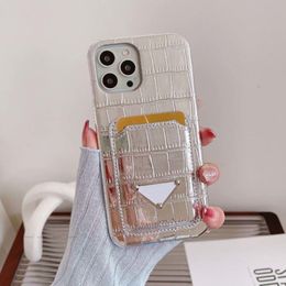 PP006 - PP010 Luxury Classic Fashion Phone Case for IPhone 15 14 Plus 13 ProMax 12 11 Pro Max X XR XS Max Rhombus Diamond Texture Phone Cover Card Holder Customized Logo Bag