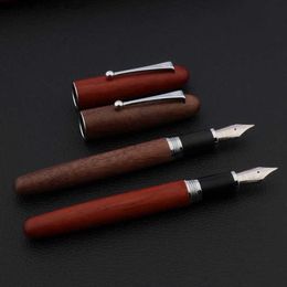 Fountain Pens Fountain Pens luxury quality new jinhao 9035 red brown wood Fountain Pen silver spinning Stationery Office school supplies INK PEN Q240314
