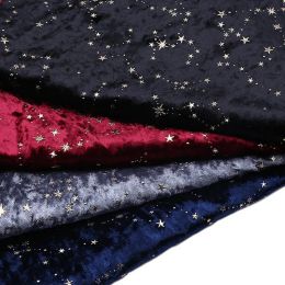 Fabric 3/5/10m Luxury Embroidery Shiny Star Crushed Velvet Upholstery Fabric Plush Decor Material For Furniture,Red,Green,Blue