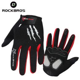 RockBros Winter Cycling Gloves Long Finger Mtb Warm Touch Screen Full Finger Gloves Windproof Gloves For Men Bicycle Accessories T244x
