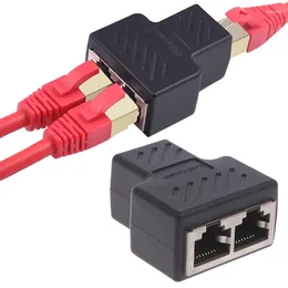Ethernet Splitter Rj45 Cable Coupler 1 To 2 Female Adapter High Speed Internet Lan Network Connector Ports Drop Ship