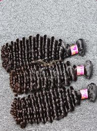 Bella Hair 834inch Grade 8A Malaysian Virgin Hair Weft Unprocessed Natural Colour 34pcslot Deep Wave Weaves for Whole V5481854