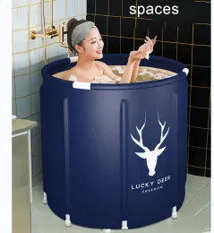 Bathtubs Lucky Deer Bathing Bucket Foldable Bathing Bucket for Adults Household Full Body Bathing Basin Ice bath