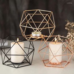 Candle Holders Modern Geometric Shape Candlestick Wrought Iron Holder Home Minimalist Art Ornaments Wedding Party Decorations