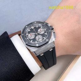 AP Gentlemen Watch Titanium Watch Royal Oak Offshore 26420SO Precision Steel Ceramic Ring Back Transparent Chronograph Mens Fashion Leisure Sports Machinery