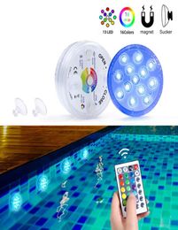 Underwater Lights New 16 Colors Submersible LEDs Light With Magnet and Suction Cup Pond Fountain LED Night Lighting for Swimming 4115277