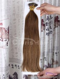 Chestnut Brown 6 Keratin Fusion Prebonded Stick I Tip Human Hair Extensions Straight Indian Remy Hair 50g 05g Per Strand1822 1304147