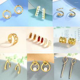 Stud Earrings Imitation Pearl Snake Ear Crystal Chain Tassel Pendant Small Simple Earring Jewellery For Women Wholesale Factory