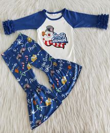 new design toddler baby girl designer clothes Set fall winter Kids outfits milk silk long sleeve girls boutique clothing bell bott5101924