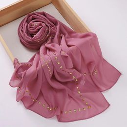 Ethnic Clothing Fashion Long Scarf 70 175Cm Women Party Glitter Shawls Headwear Muslim Hijab Islamic Turban Malaysian Bubble Chiffon