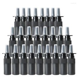 Storage Bottles 100pcs 5ml HDPE Black Empty Nasal Spray Bottle Pump Sprayer Mist Nose Portable Refillable Bottling Packaging LL