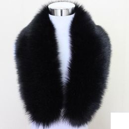 Fashion-n Unisex Faux Fox Fur Collar Scarf Shawl Neck Men Women Wrap Stole Scarves Faux Raccoon Fur Winter Collar248v