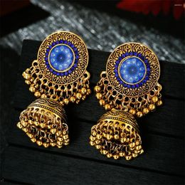 Dangle Earrings Ethnic Pendientes Ladies Tassel Flower Boho Jewellery Retro Jhumka Kolczyki