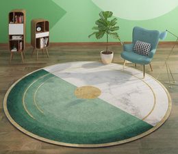 Luxury Green Round Carpet For Living Room Swing Basket Chair Area Rug NonSlip Floor Mat Polyester Velvet Fleece Round Carpets9311196