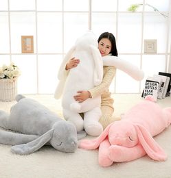 Lovely Giant Animal 90cm 120cm Soft Cartoon Big Ear Bunny Plush Toy Rabbit Stuffed Pillow Girl Gift Y2007237775295