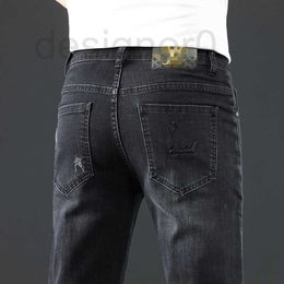 Men's Jeans designer Fashion Brand Jeans Mens Korean Slim-fit pants Slim Fit Thick Embroidered Ash Long Pants 82LY