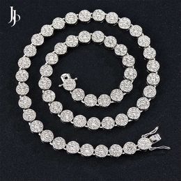 Jojo Fashion Mens Tennis Necklace Miami Rock Candy Moissanite Diamond Cuban Link Chain Men