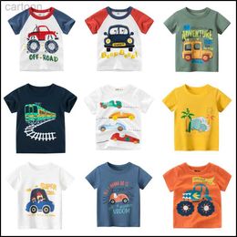 T-shirts Kids Boys Clothes 100% Cotton Short SleEve T-Shirts Car Bus Cartoon Children Clothes 2-8 Years Kids Summer Clothing ldd240314