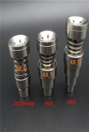2016 sell Highly quality Domeless Titanium Nail 3 parts Adjustable Male Female 1014 18 19 mm GR2 4in1 and 6in1 with six 3910431