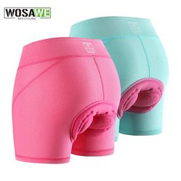 WOSAWE Women Cycling Shorts Bicycle Underpants 3D Gel Padded MTB Bike Short Pants for Gilrs Ladies High Waistline Sports Shorts 240313