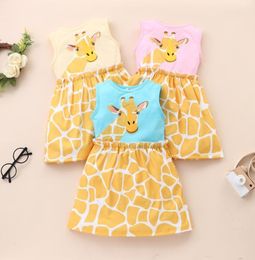Girl039s Dresses 18M6Y Toddler Baby Girl Sleeveless Summer Dress For Kids Cartoon Giraffe Printed Outfits Children Clothing5517471