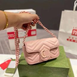 5A Top Tier Quality Women Bags Calfskin Matelasse Super Mini Purses Crossbody Shoulder Chain Classic Chevron Quilted Ladies Clutch Handbag Macaron Color