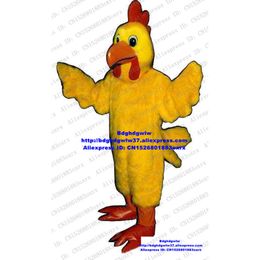 Mascot Costumes Yellow Long Fur Chicken Chook Rooster Hen Chick Mascot Costume Cartoon Character Good-looking Nice Sports Meeting Zx1592