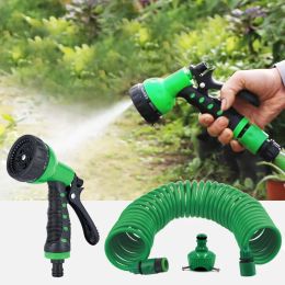 Reels 7.5M/15M/30M Expandable Water Gun Hose Kit Magic Flexible Garden Water Hose Car Wash Spring Pipe Plant Watering Cleaning Tool