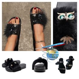2024 Designer Sandals Women Leather Casual Shoes Sandals Flat Heel Woven Buckle Slippers GAI Luxury Sandals black