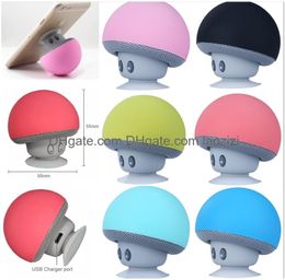 Portable Speakers Bt280 Mini Mushroom Subwoofers Bluetooth Wireless Speaker Sile Suction Cup Cell Phone Tablet Pc Stand Drop Delivery Otg6Q