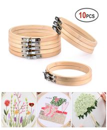 10pcsSet 13cm15cm Practical Embroidery Hoops Frame Set Bamboo Wooden Embroidery Rings for DIY Cross Stitch Needle Craft Tools9101359